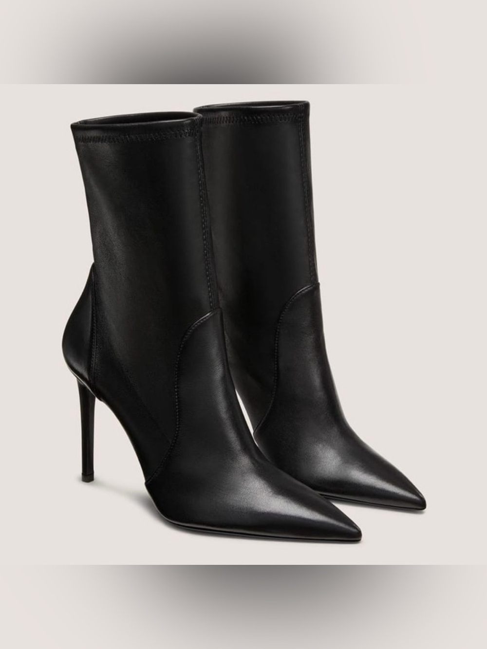 Stuart Weitzman Power bootie 100. Black leather. Size 7.5